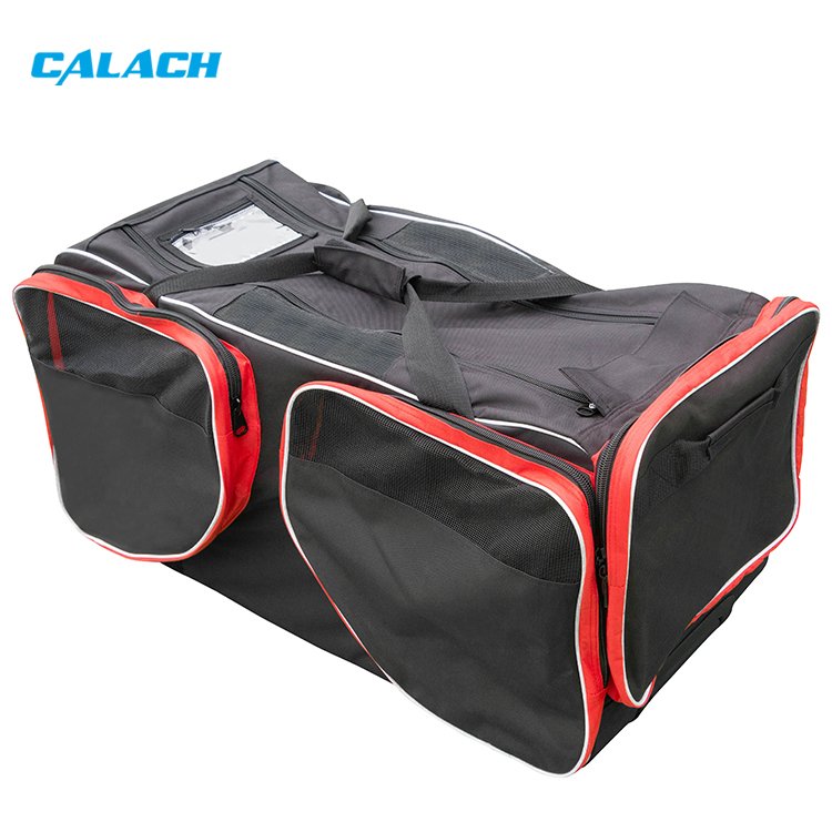 Black waterproof nylon oxford fabric 600d ice hockey bag custom hockey bag ice rolling hockey equipment bag wheels