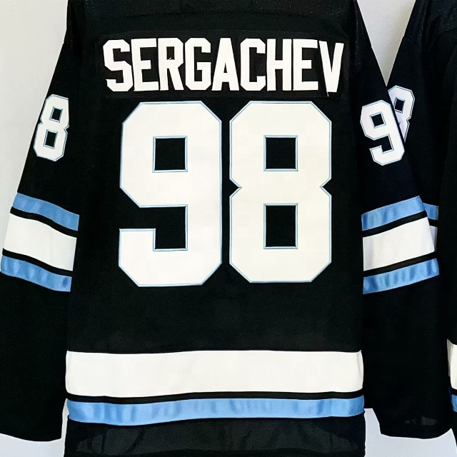 Ready to Ship Utah Mikhail Sergachev Black Best Quality Stitched Hockey Jersey