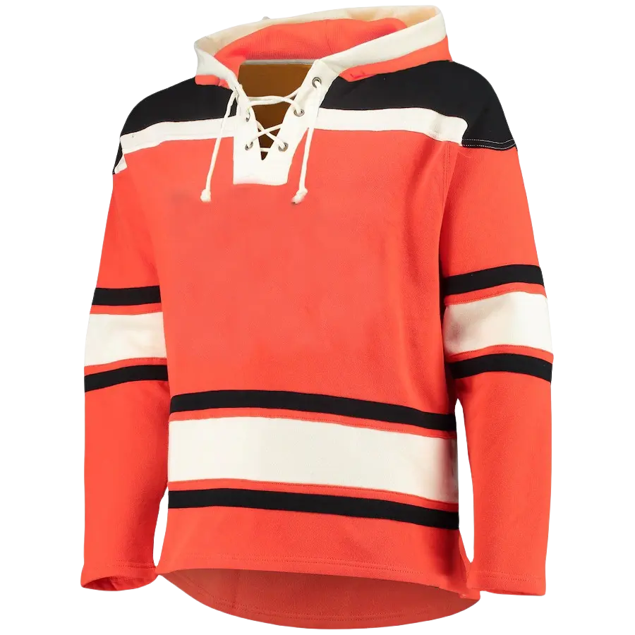 OEM sublimation youth hockey jersey hoodies with lace wholesale cheap polyester ice hockey hoodie sweatshirts for men