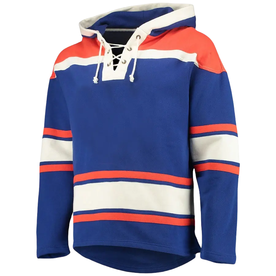 OEM sublimation youth hockey jersey hoodies with lace wholesale cheap polyester ice hockey hoodie sweatshirts for men