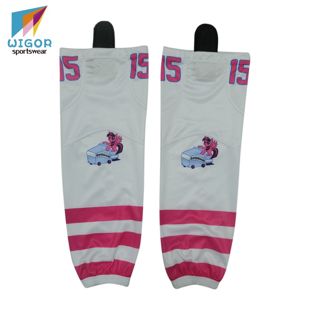 100% polyester mesh fabric quick dry sports socks custom digital print hockey training socks