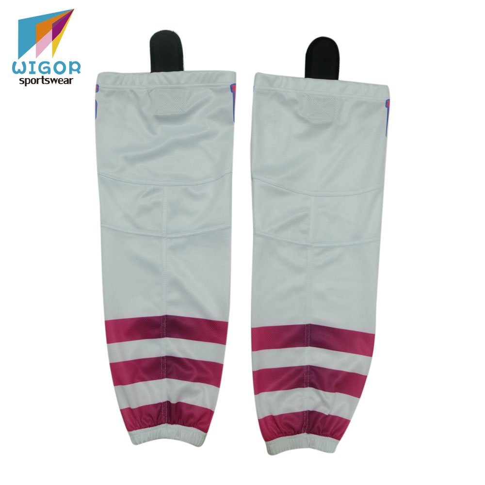 100% polyester mesh fabric quick dry sports socks custom digital print hockey training socks