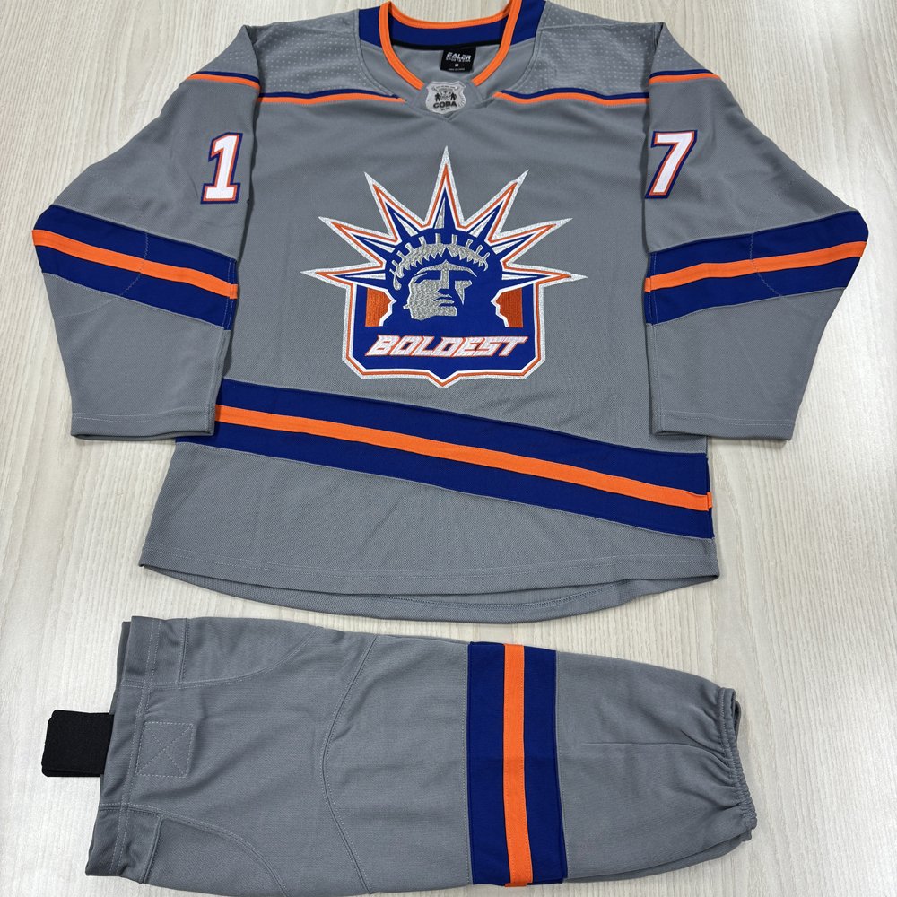 Soft fabric custom embroidery hockey jersey ice hockey jersey blank hockey jersey for team