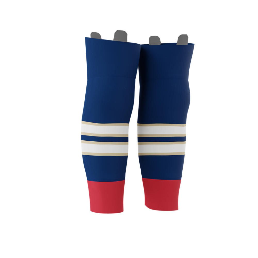 Ice hockey socks 100% polyester printing team logo hockey jersey socks/hockey wear sports wears
