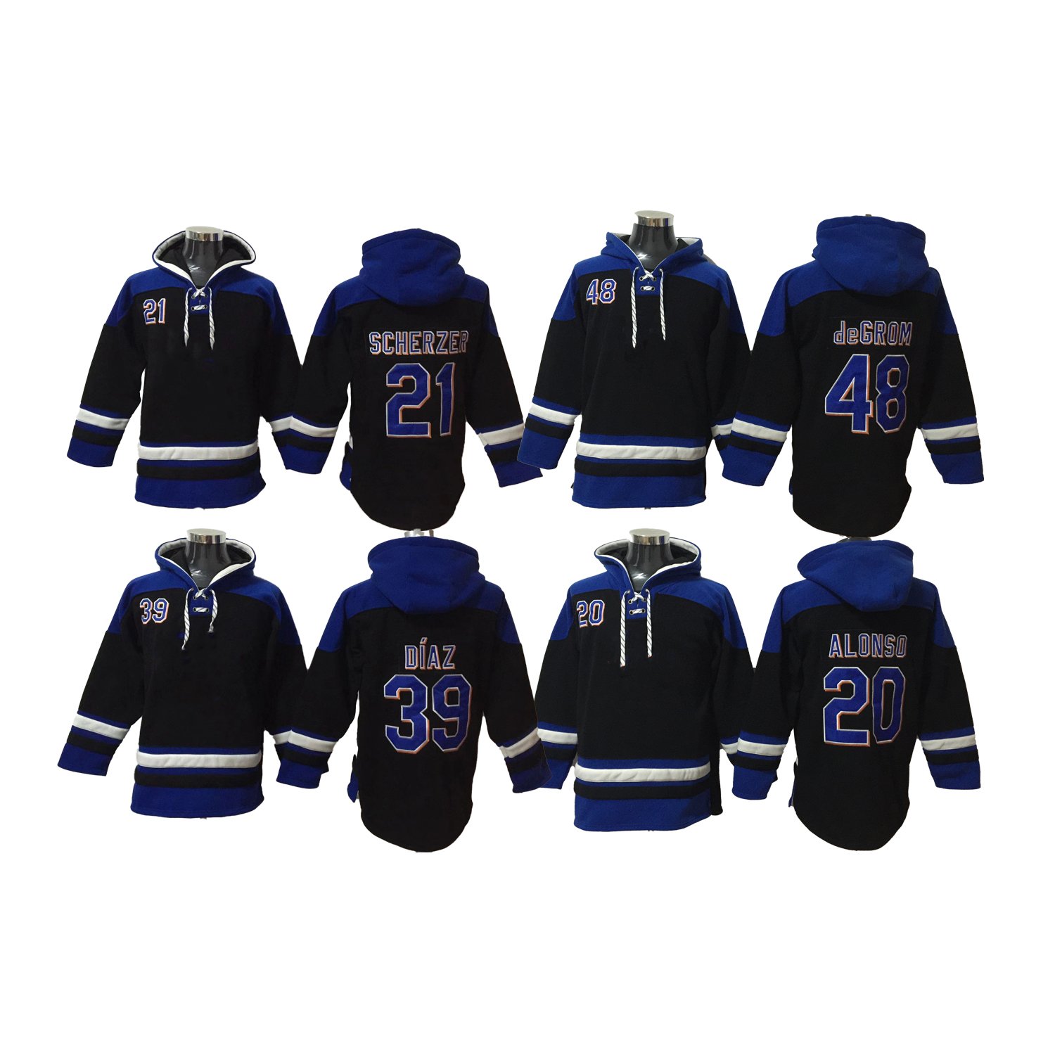 2023 New Stitched American Teams Baseball Jerseys New York 12 Lindor 20 Alonso 21 Scherzer 39 Diaz 48 Degrom