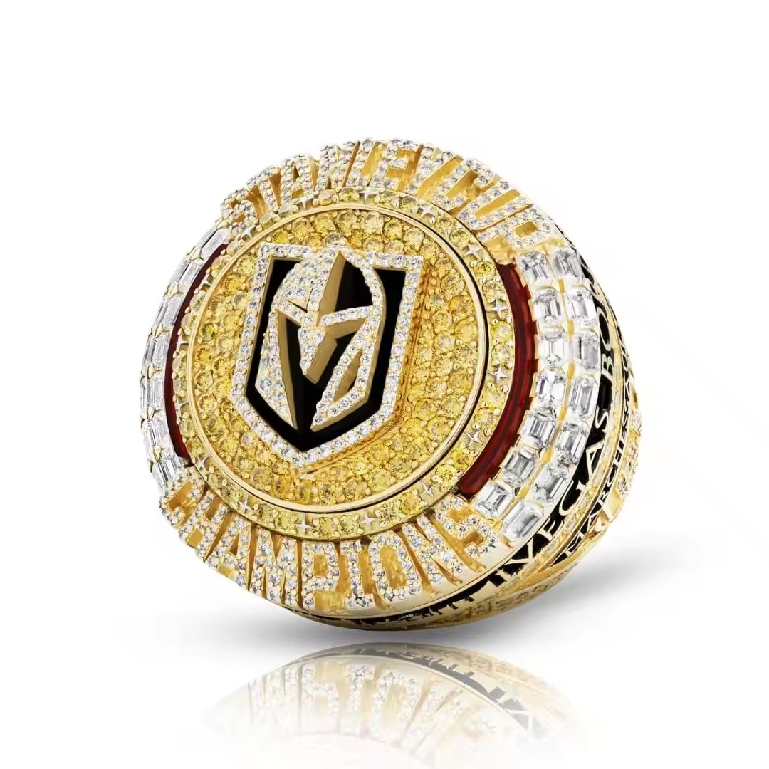 Cheap Custom Ice Hockey 2023 Golden Knights Championship Ring Youth Colorful Champion Ring For Men
