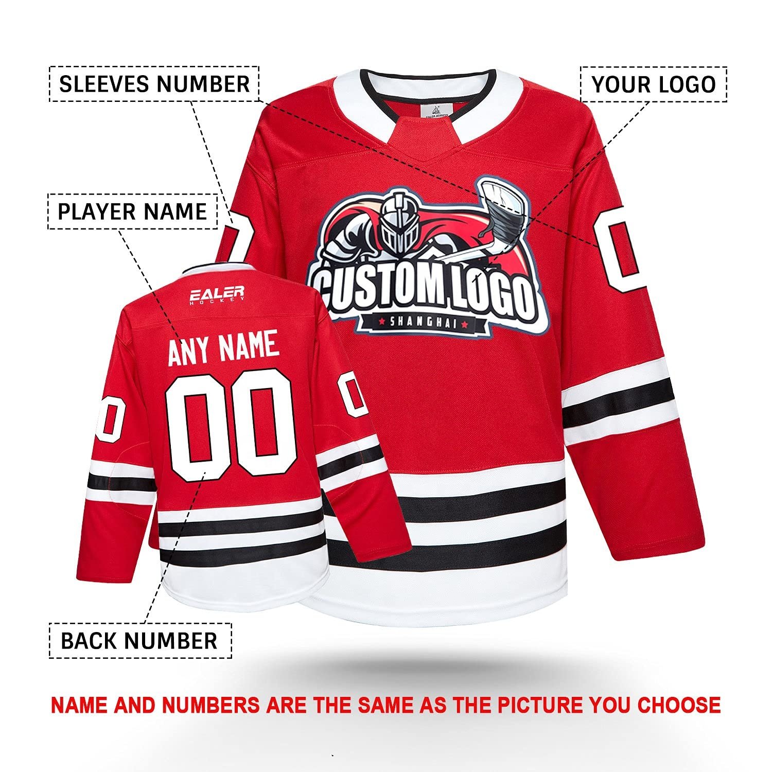 Custom Hockey Jersey Personalize Printing Name Number Hockey Uniform for Men
