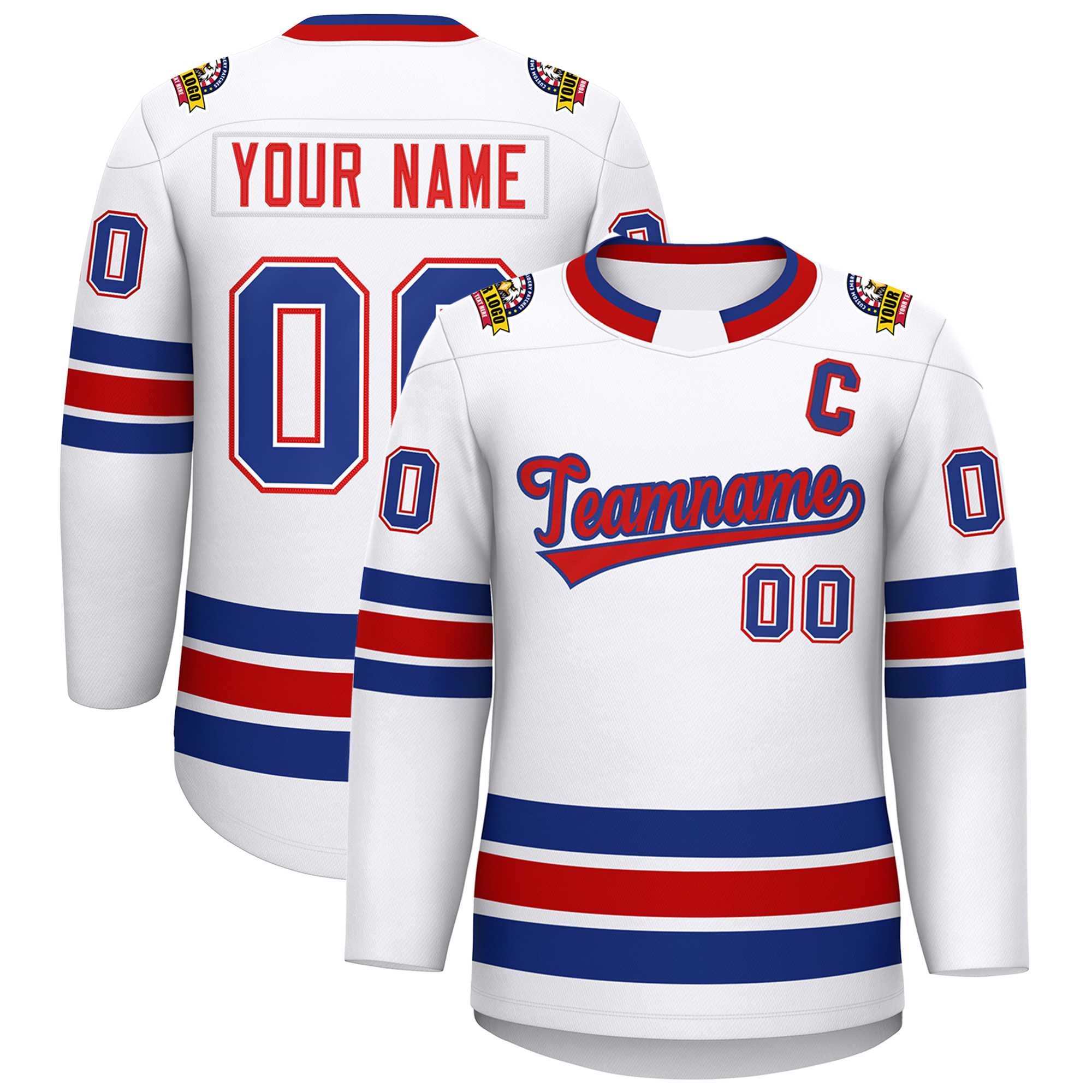 Custom Team Twill Ice Hockey Jersey Embroidered Professional Stripe Stitched Ice Hockey Wear