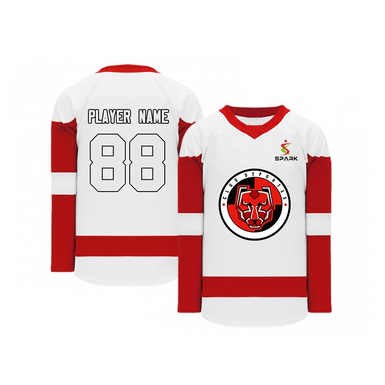 Ice Hockey Jersey Sublimated Stripes Tackle Twill Patches Team Logo Hockey Jersey Custom Embroidery Ice Hockey Uniform