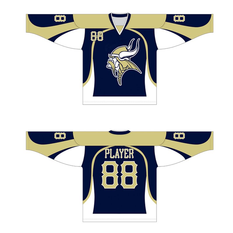 High quality sublimation embroidered long sleeve custom man ice hockey jersey and socks embroidery