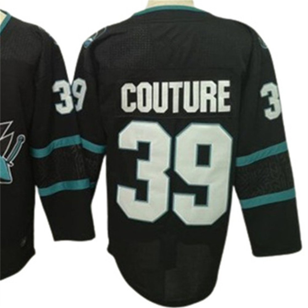 Custom team Hockey Jerseys 39# COUTURE 65# KARLSSON 88# BURNS Hockey Jersey Embroidery Shirts Sports Wear