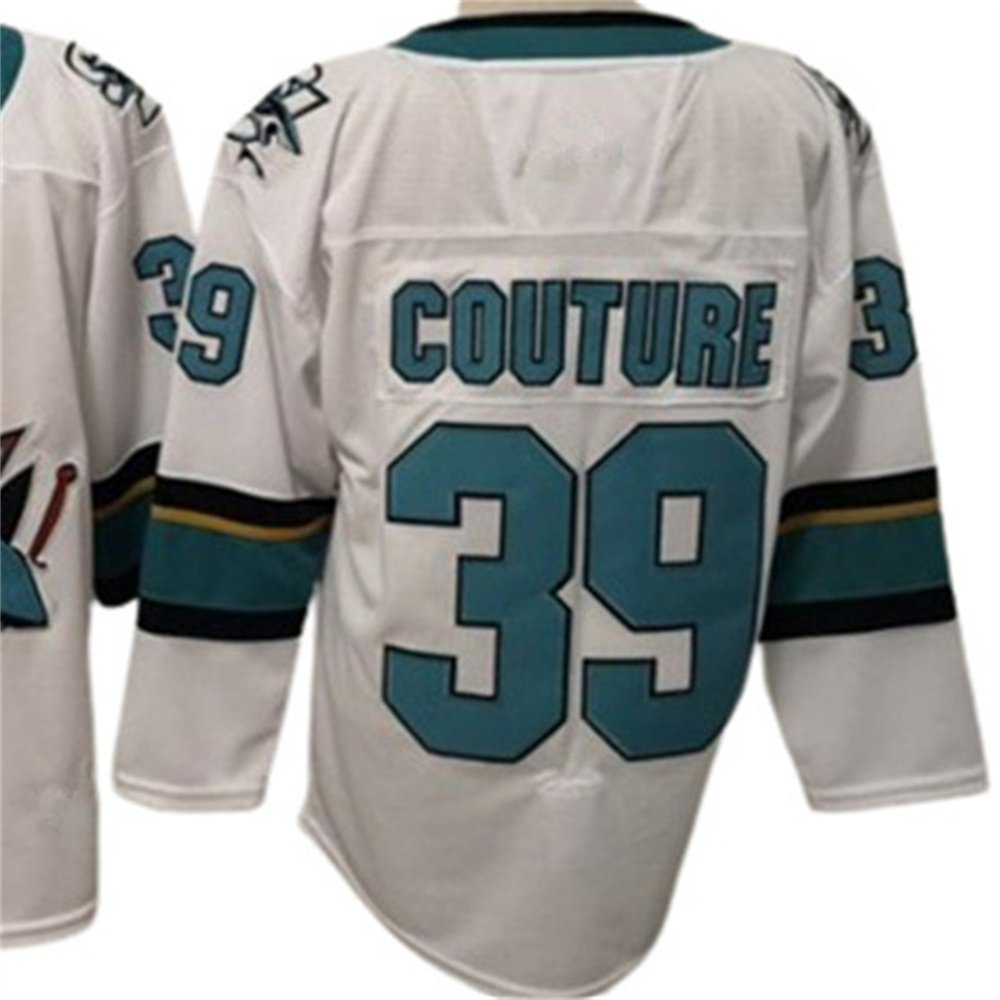 Custom team Hockey Jerseys 39# COUTURE 65# KARLSSON 88# BURNS Hockey Jersey Embroidery Shirts Sports Wear