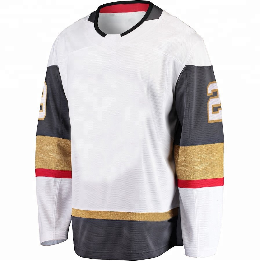ice hockey shirts any logo sublimation golden custom hockey jersey