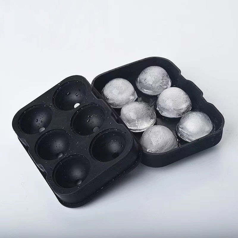 Wholesale Custom Bpa free Silicone ice cream mold 6 Cavity ice ball mould ice cube tray with lid