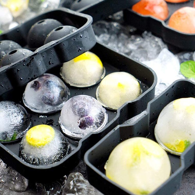 Wholesale Custom Bpa free Silicone ice cream mold 6 Cavity ice ball mould ice cube tray with lid