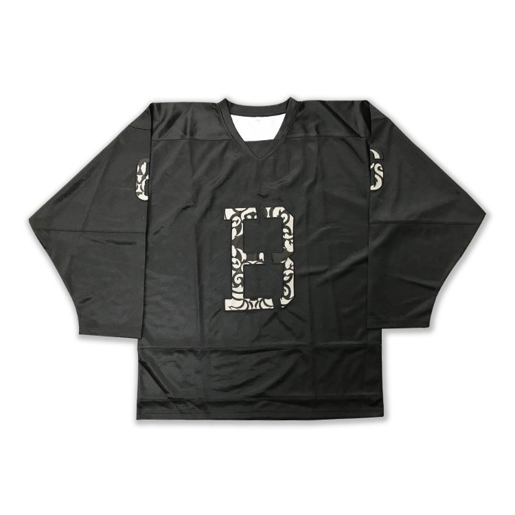 OEM Custom Logo Quick Dry Black Youth Sports Ice Hockey Jersey with Number for Adults Blank Jersey for Team Name