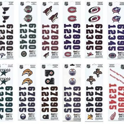 Customized NHL 50Pcs Ice Hockey Helmet Stickers Decorative Label For Luggage Laptop Helmet Skateboard Waterproof Sticker