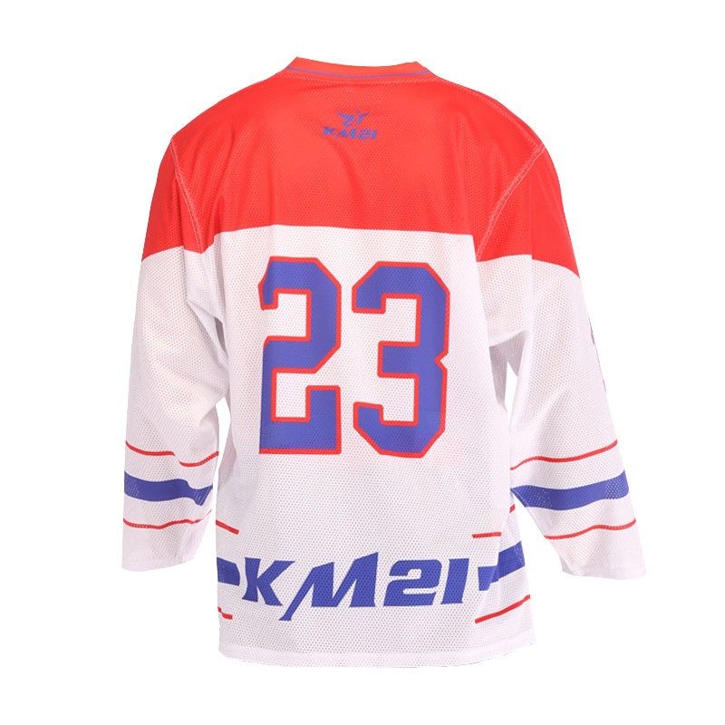 Custom Breathable Quick-Dry Mesh Fabric Ice Hockey Uniforms Blue Practice Jersey Top Shirts Sportswear for Men Women Youth