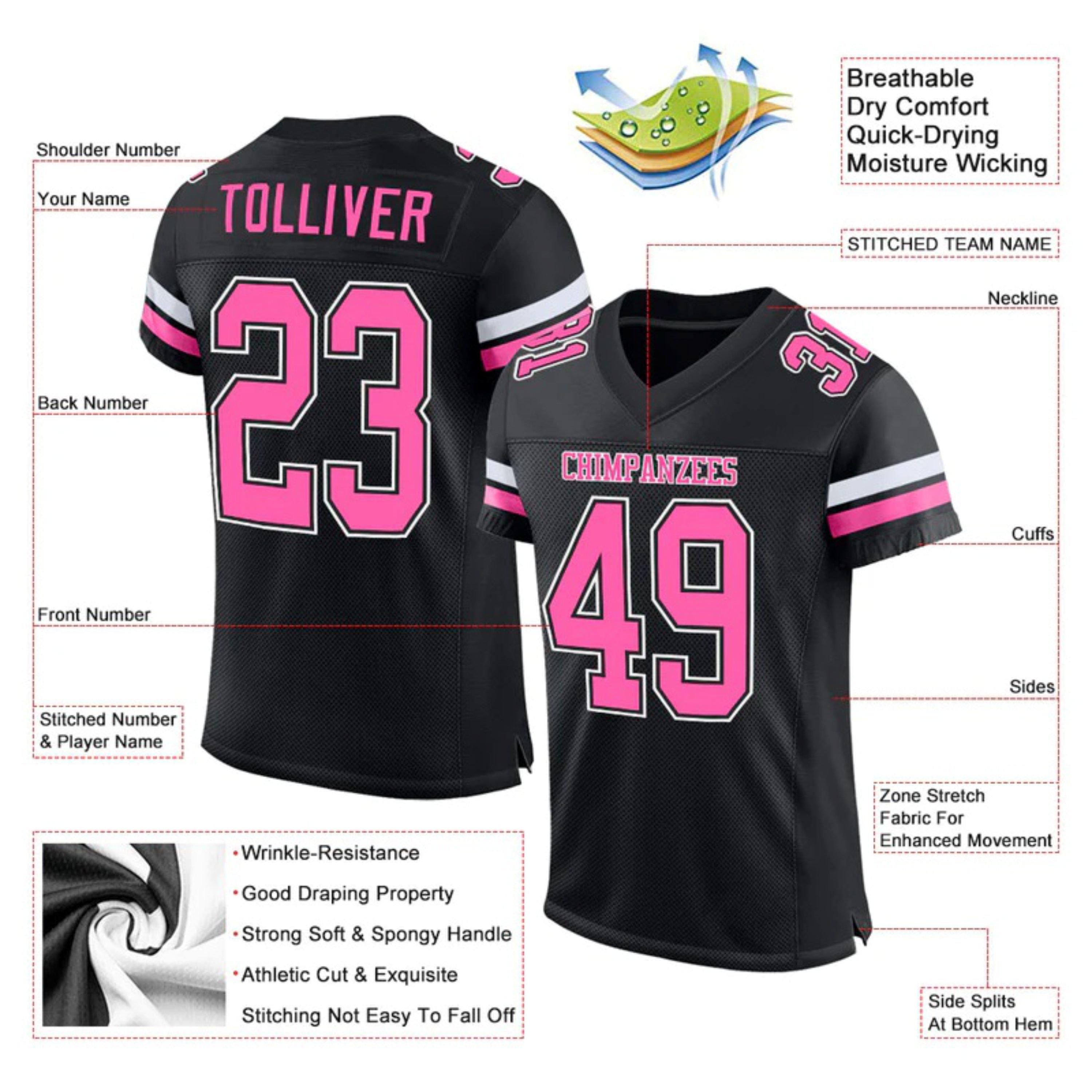 Luxury Quality 100%Polyester Hockey Jerseys Uniform Mesh Sublimated Mesh Printed Applique Logos Custom Embroidery