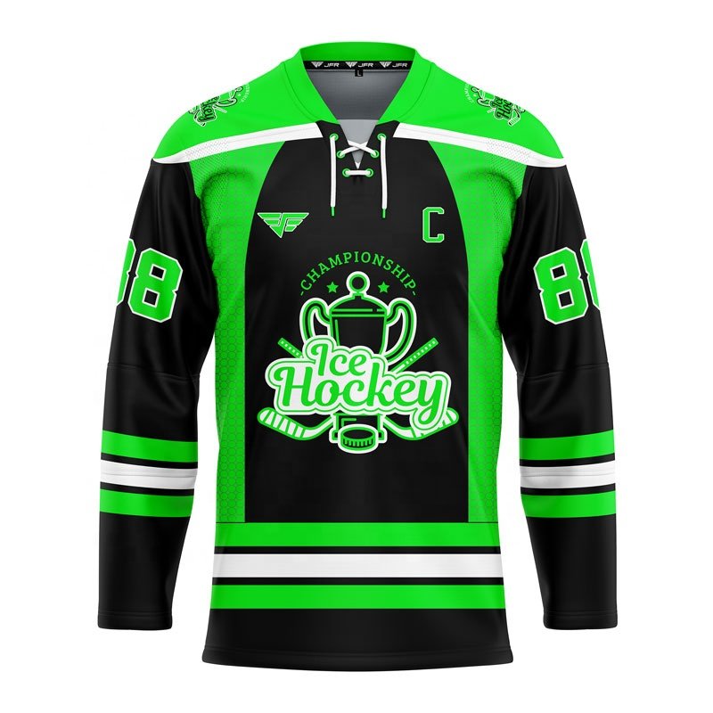 Retro Ice Hockey Sportswear Black Ice Hockey Jersey Team Wear Custom Sublimation Printed Ice Hockey wear