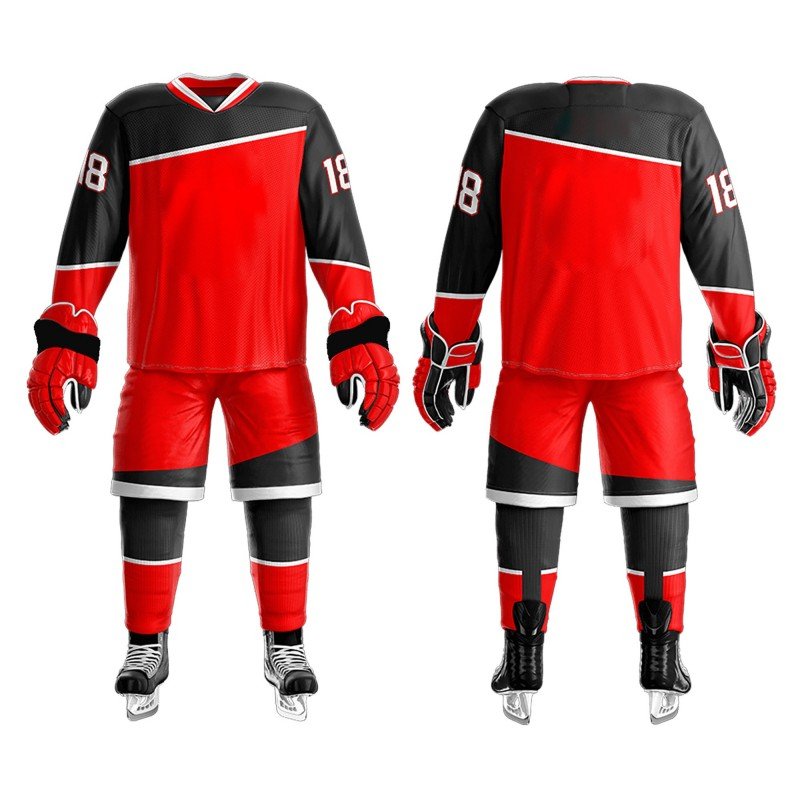 Professional Ice Hockey Wear With Team Name and Number Junior Adult Sizes Embroidered Stitched Ice Hockey Wear