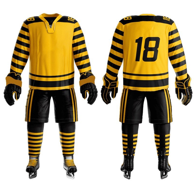 Professional Ice Hockey Wear With Team Name and Number Junior Adult Sizes Embroidered Stitched Ice Hockey Wear
