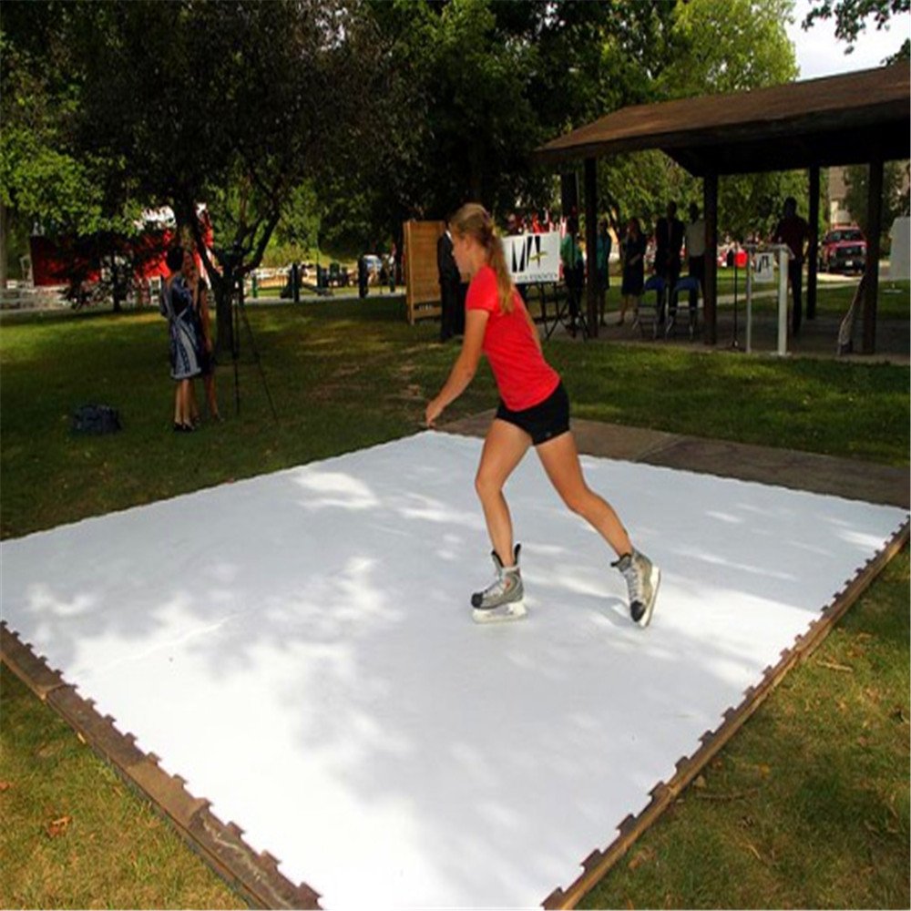 UHMWPE/HDPE synthetic ice hockey rink with hockey stick