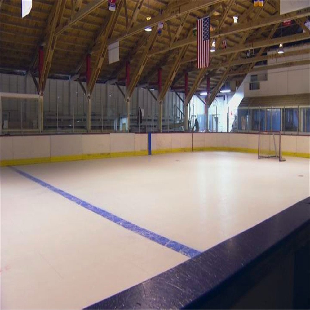 UHMWPE/HDPE synthetic ice hockey rink with hockey stick