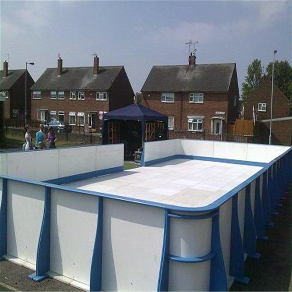 UHMWPE/HDPE synthetic ice hockey rink with hockey stick