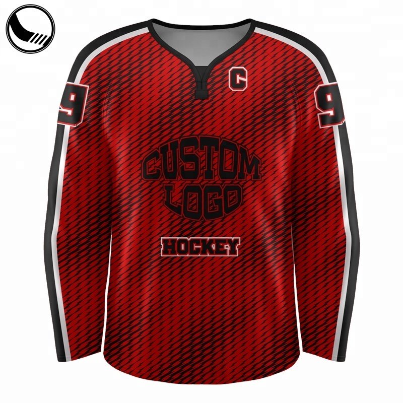 college plain custom reversible hockey jerseys