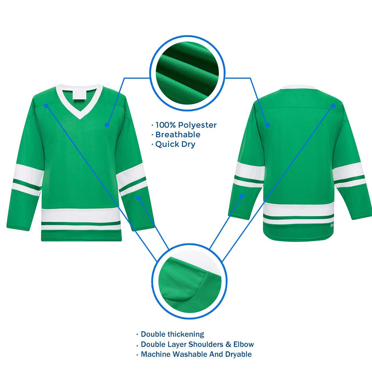 Adult kids team wear 100%polyester mesh long sleeve sport top shirt V-neck quick dry loose color block uniforms hockey jersey