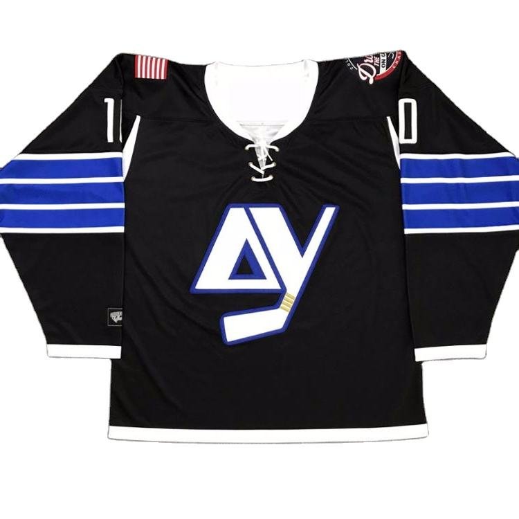 Latest design 5Xl plus size custom embroidery sublimation training ice hockey uniform jersey
