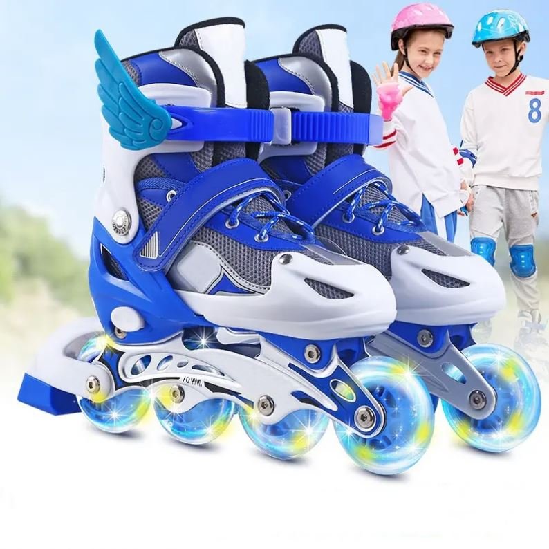 Kids roller rink for rental 4 sizes adjustable nylon shell ice hockey skate with comfortable mesh liner for sales