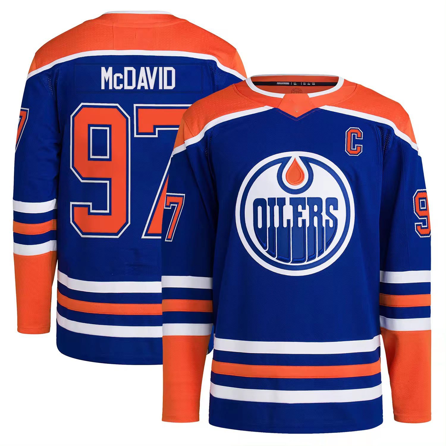 Men's Edmonton 97 Connor McDavid 29 Leon Draisaitl 36 Jack Campbell 93 Nugent Hopkins Top Quality Stitched Ice Hockey Jersey