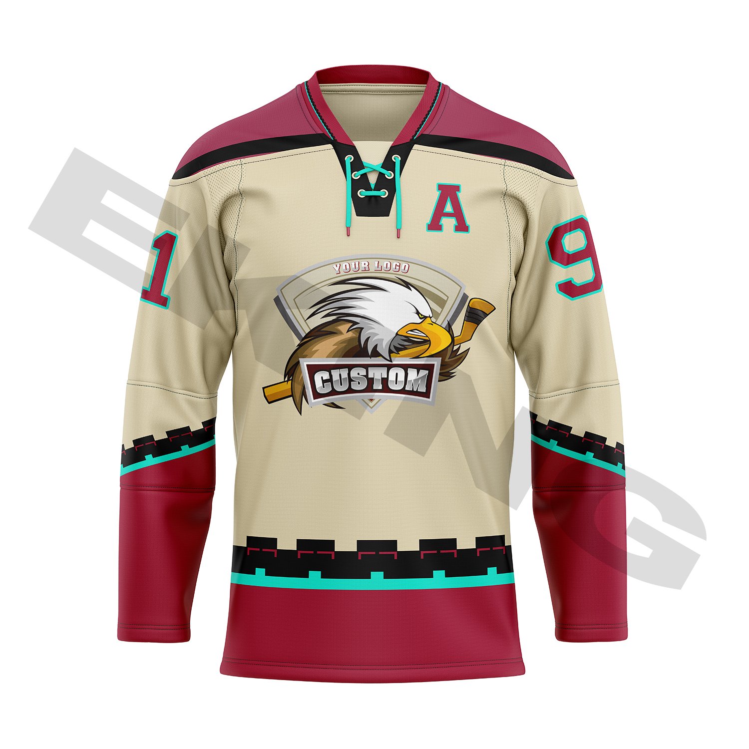 Custom oem stitched vintage twill embroidered youth double sided mens team inline reversible custom sublimated ice hockey jersey