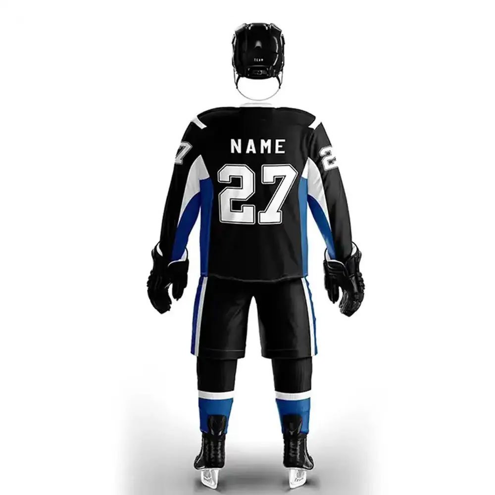 Slim Fit Plain Color Ice Hockey Uniform Quick Dry Full Sleeve Shirts & Shorts Unisex Ice Hockey Uniform For Online Sale