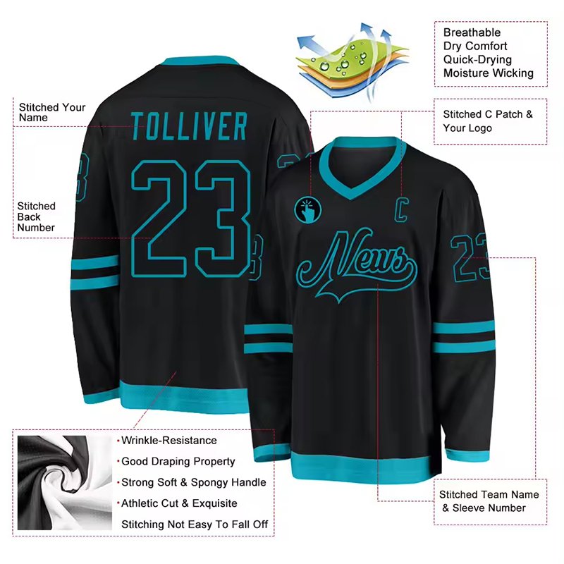 Best Selling Oversized Lightweight Hockey Jersey Manufacture Men Sweat Wicking Hockey T Shirt Pro Custom Lacrosse Jersey