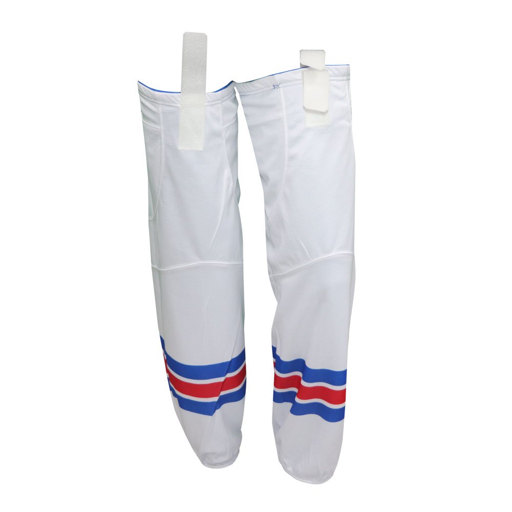 custom sublimated knit polyester reversible ice hockey socks
