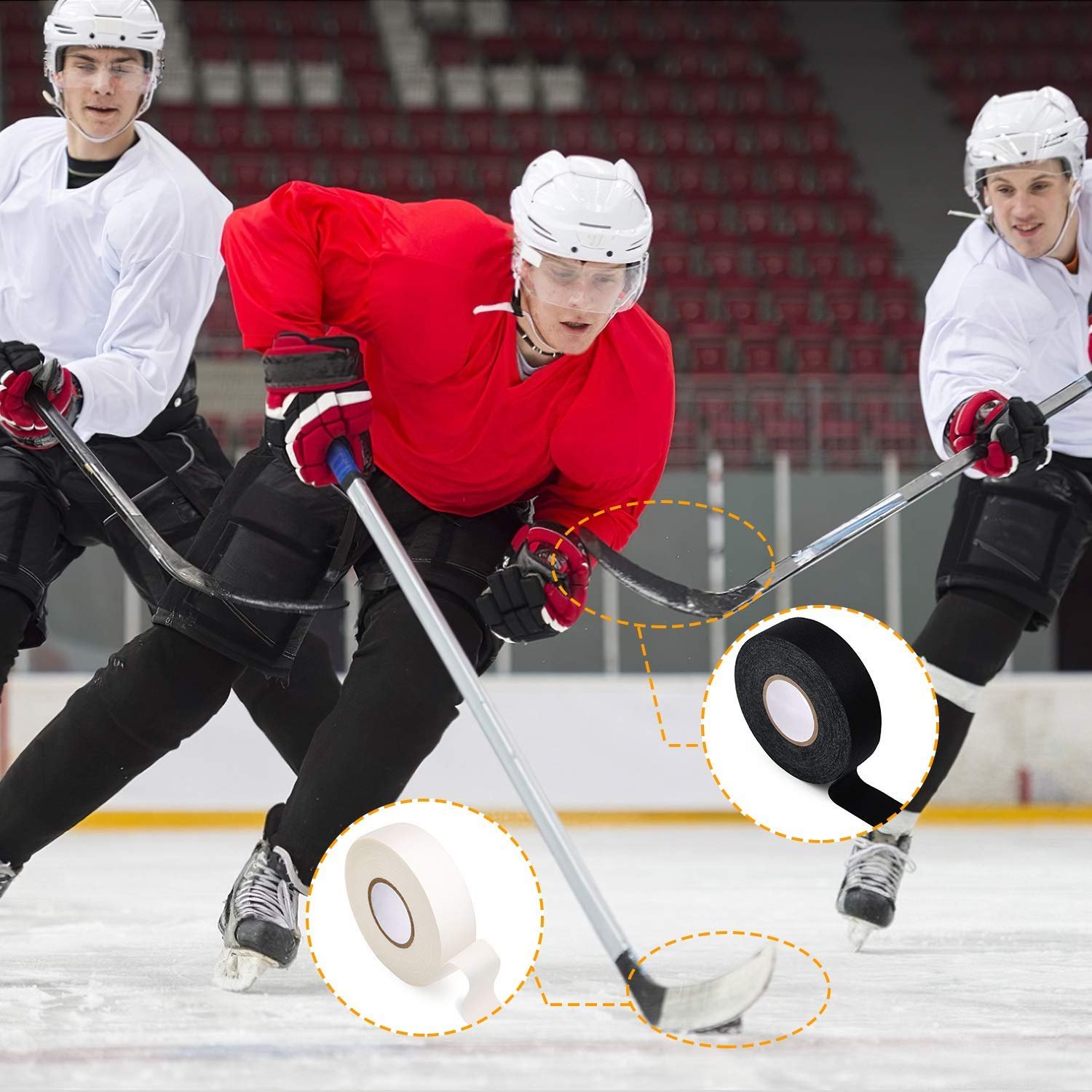 EONBON Customized Adhesive Ice Hockey Stick Tape Ice Hockey Putter Blade Wrap Band Tennis Grip Cover Hockey Tape Custom Logo