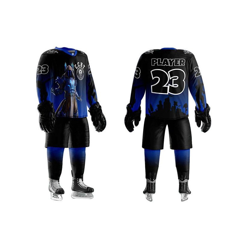 Good quality autumn winter custom made cheap sublimation printing team ice hockey jersey