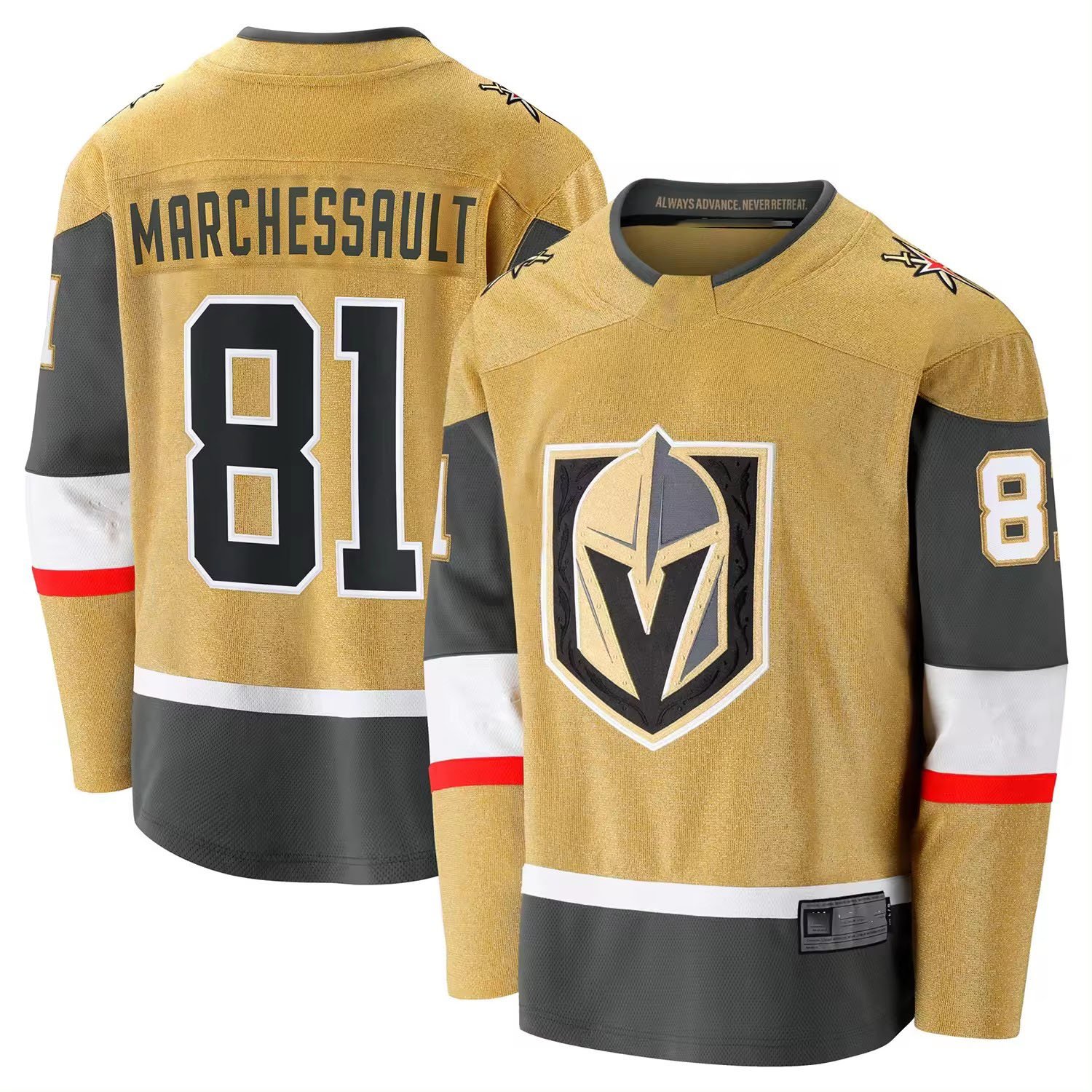 Men's Golden 61 Mark Stone 81 Jonathan Marchessault 9 Jack Eichel 71 William Karlsson Top Quality Stitched Ice Hockey Jersey