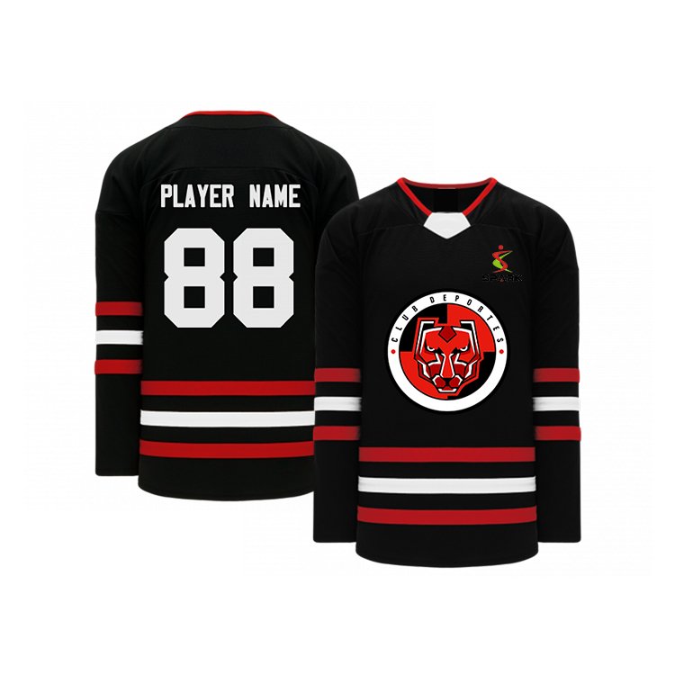 Sublimation Hockey Jersey Stripes Tackle Twill Team Logo Hockey Jersey Custom Embroidery Ice Hockey Uniform