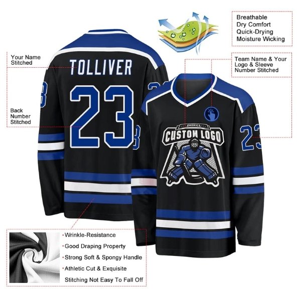 Wholesale Custom Toronto Hockey Jersey High Quality Breathable Mesh Uniform OEM Team Name Top Sublimation Printing Technology