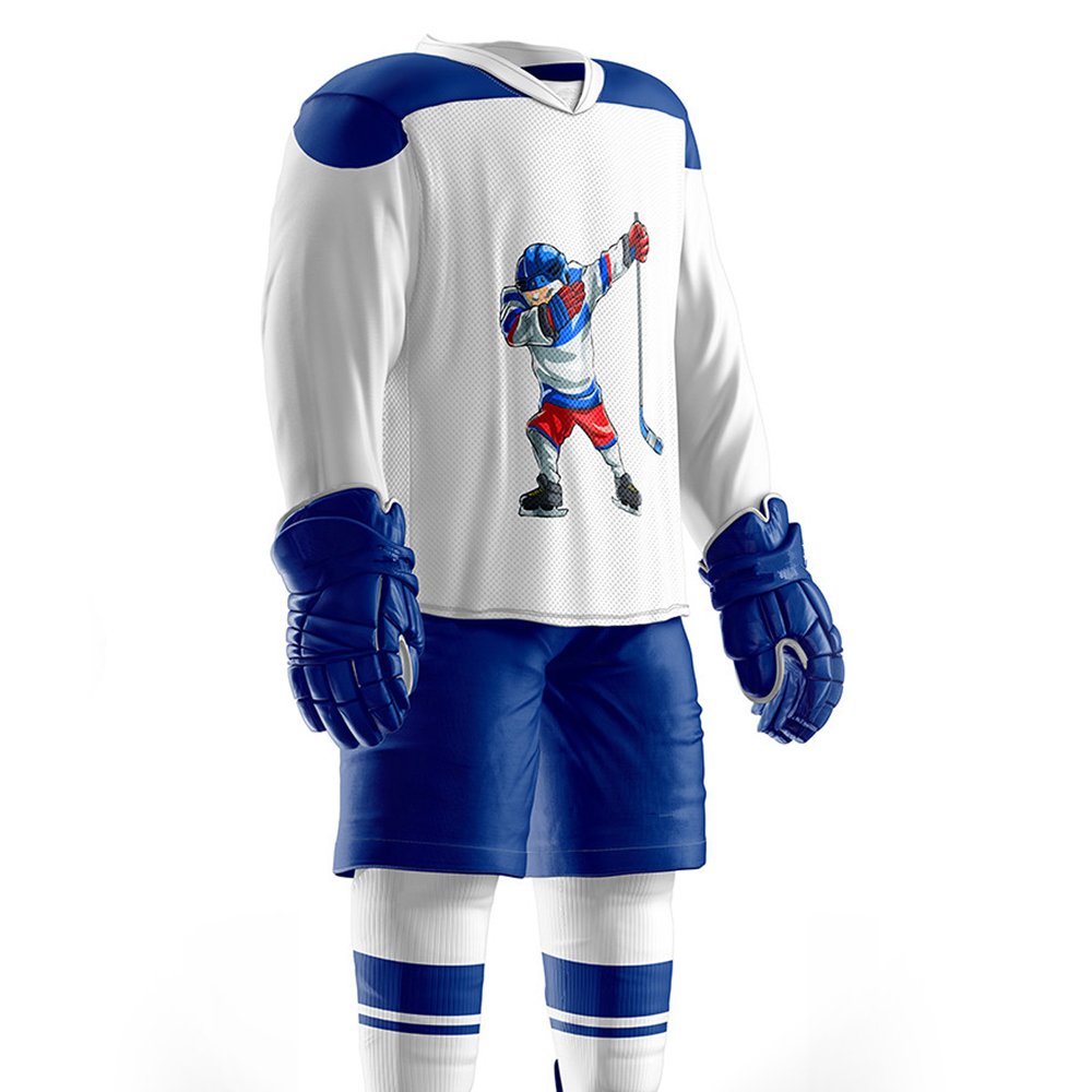 Sports Wear Ice Hockey Uniform Winter Wear Long Sleeve V-Neck Polyester Made Ice Hockey Uniform