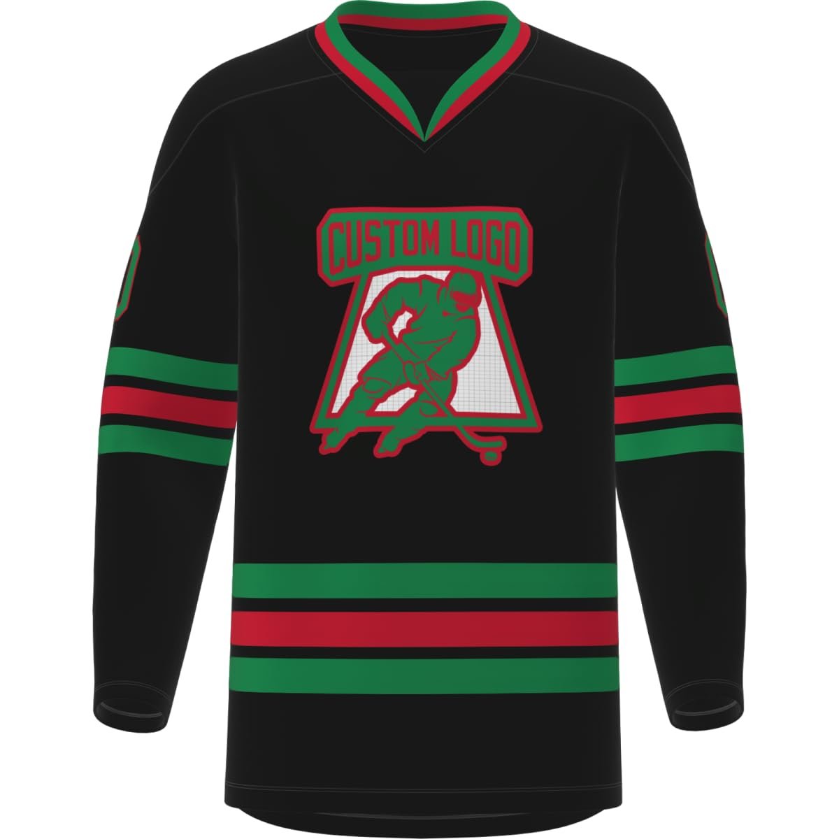 Custom Breathable Ice Hockey Uniform Long Sleeves Printed Practice Hockey Jersey With Stripes