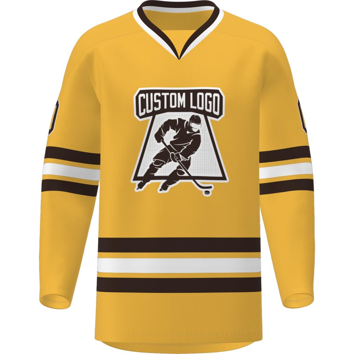 Custom Breathable Ice Hockey Uniform Long Sleeves Printed Practice Hockey Jersey With Stripes