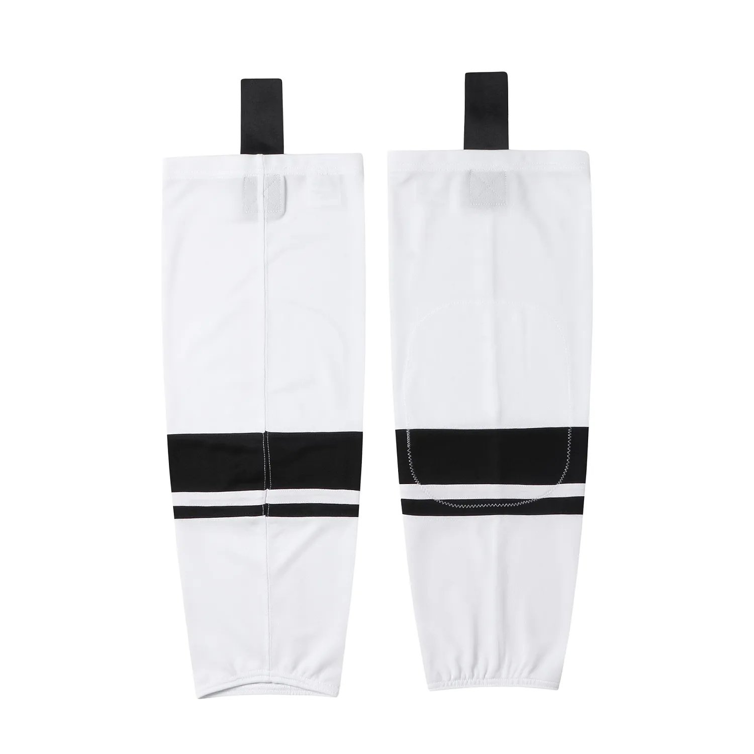 Wholesale 100% polyester cheap sublimation blank lightweight hockey jersey socks black and white