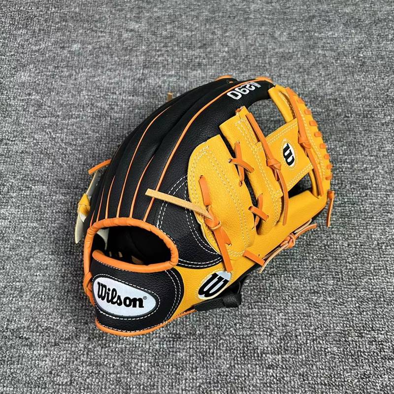 American baseball gloves, ball gloves, gloves training sports, adult novice pork leather PU leather blue black red yellow