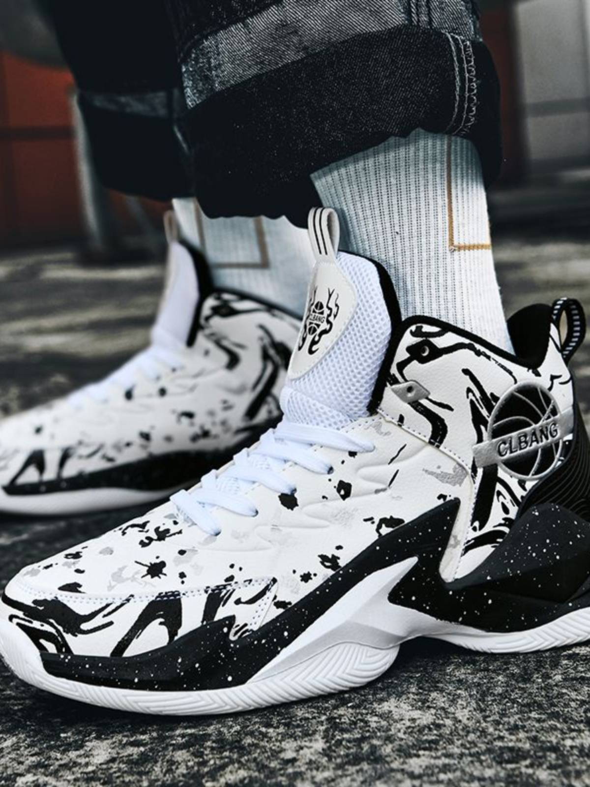 Pyk Kobe Basketball Shoes Men's Sound with sound, shock absorption and breathable children's sports youth shoes Student shoes female