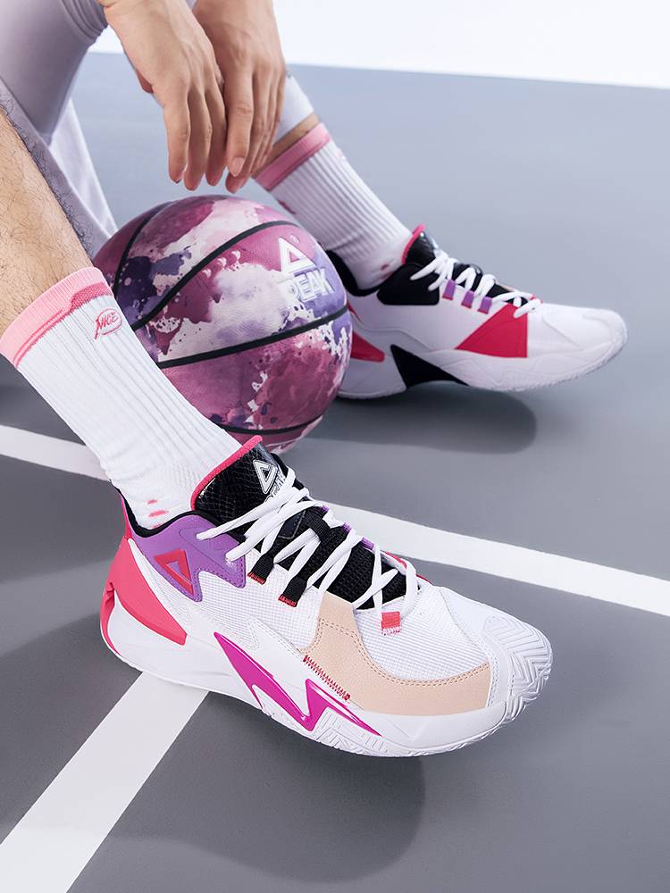 Peak new wear -resistant basketball shoes 2024 spring and summer active men's sneakers leather face anti -slip low help sports men's shoes